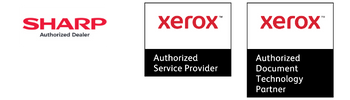 Loga firmowe partnerów. Xerox autoryzowany partner. Sharp autoryzowany partner